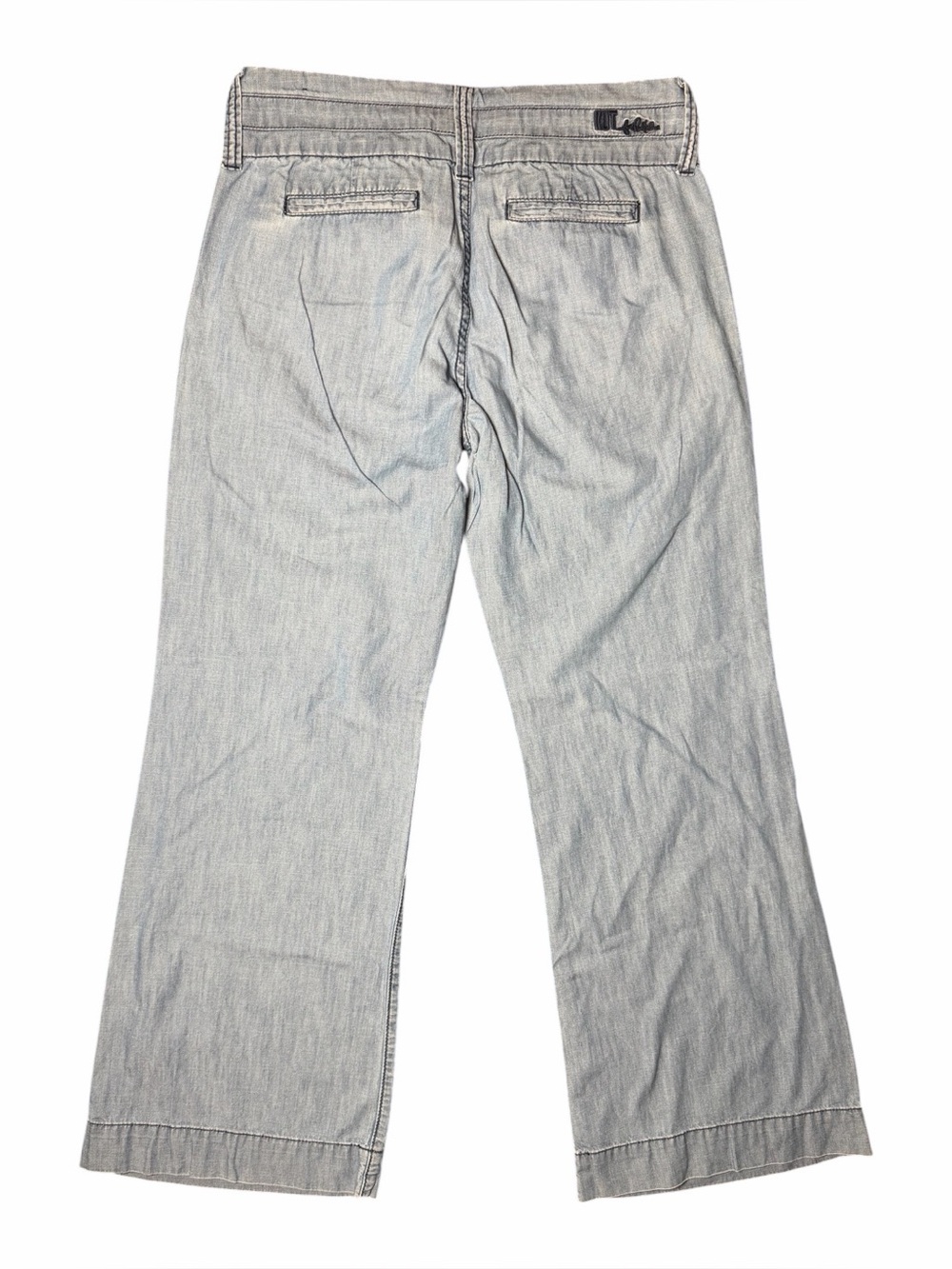 KUT from Kloth Chambray Wide Leg Pants Size 6 Light Wash Drawstring Jeans - Picture 8 of 13